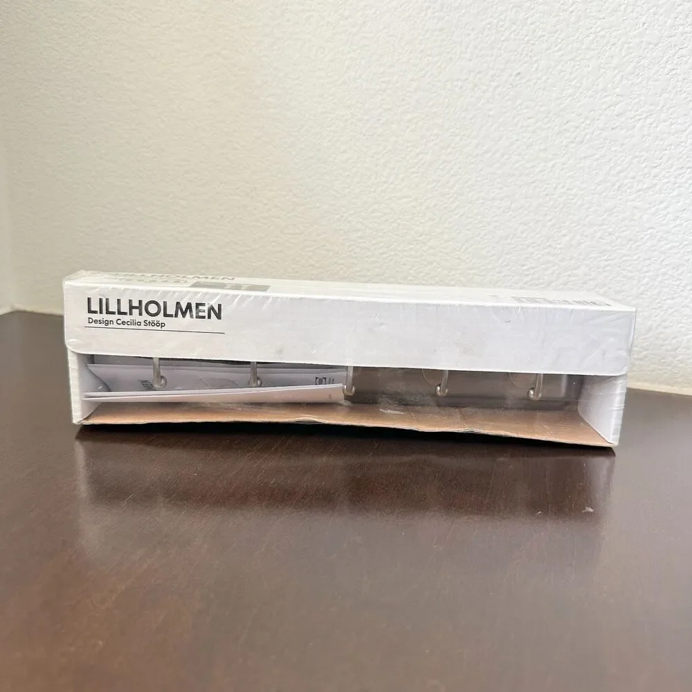 NEW Ikea Lillholmen 5 Hook Rack Brushed Nickel 200.741.70 Sealed with Box